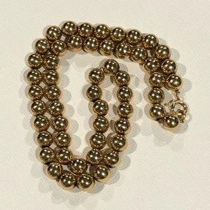 Vintage 12K GF Bead Necklace on Gold Chain 16”